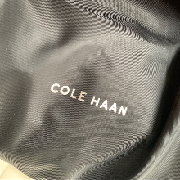 Cole Haan Black Nylon Leather Drawstring Hobo Bag - Picture 3 of 7